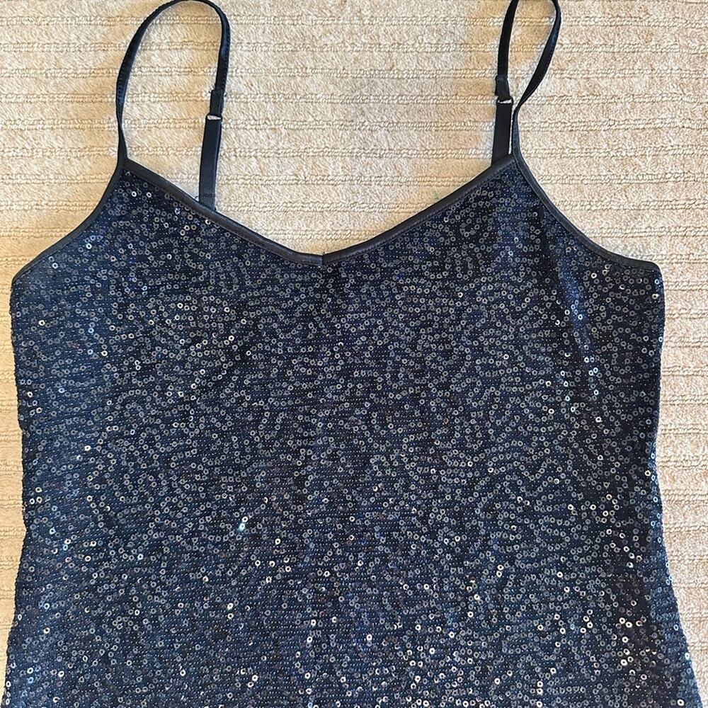 Express Dark Blue sequin Tank Top Size XS - Picture 4 of 10